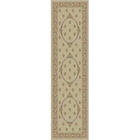 Concord Global Trading Concord Global 63122 2 ft. 3 in. x 7 ft. 7 in. Jewel Fleur De Lys Medallion - Ivory 63122